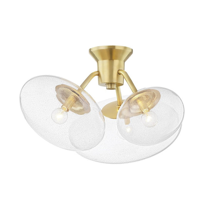 Hudson Valley Opera 3 Light Flush Mount, Aged Brass - KBS1471603-AGB