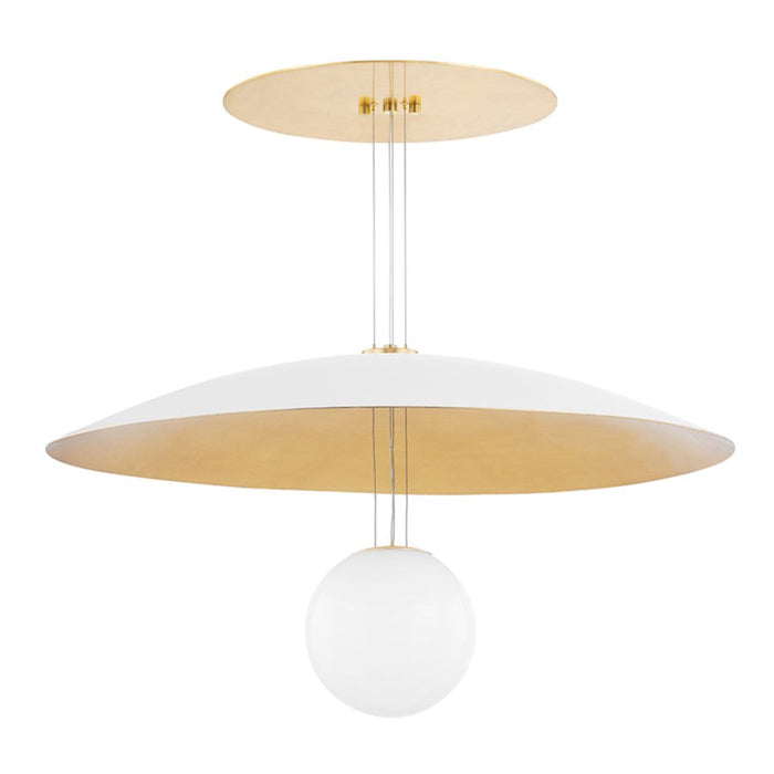 Hudson Valley Brim 1 Light Large Pendant, White/Gold/Opal Glossy - KBS1743701-L