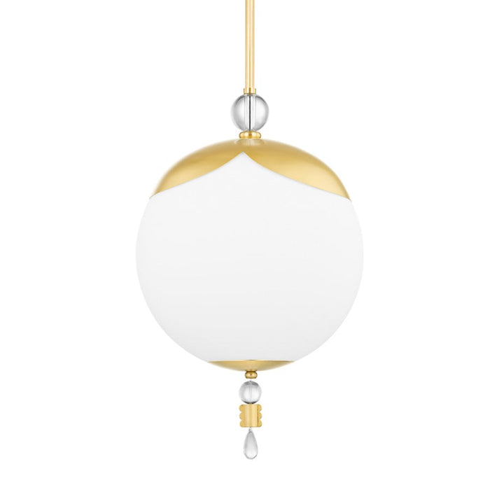 Hudson Valley Perla 1 Light Large Pendant, Brass/Opal Matte - KBS1748701L-AGB