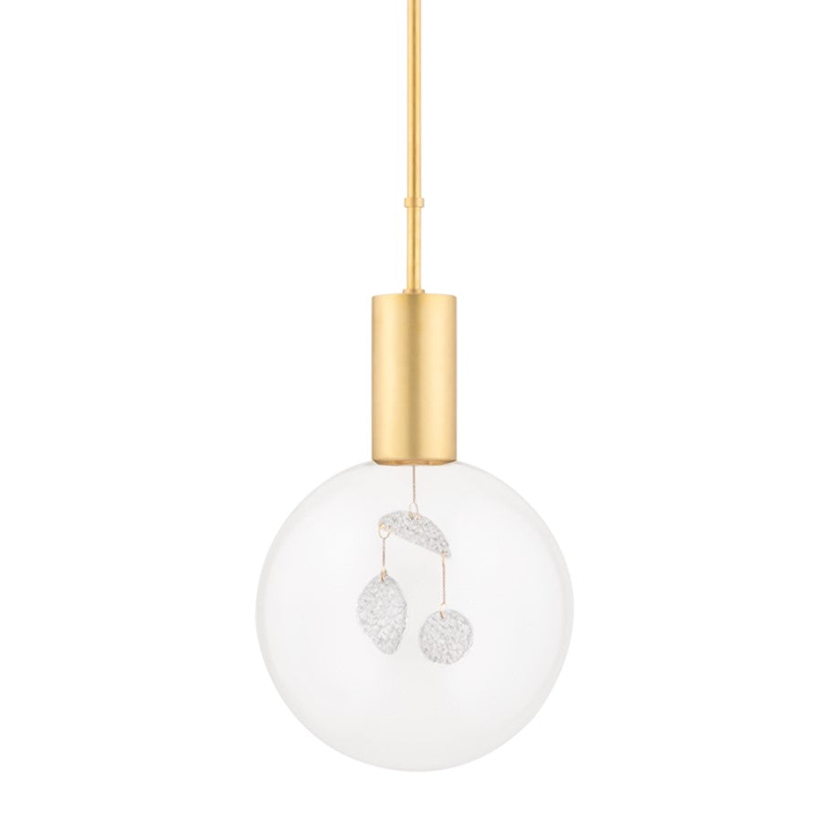 Hudson Valley Gio 1 Light Small Pendant, Aged Brass/Clear - KBS1875701S-AGB