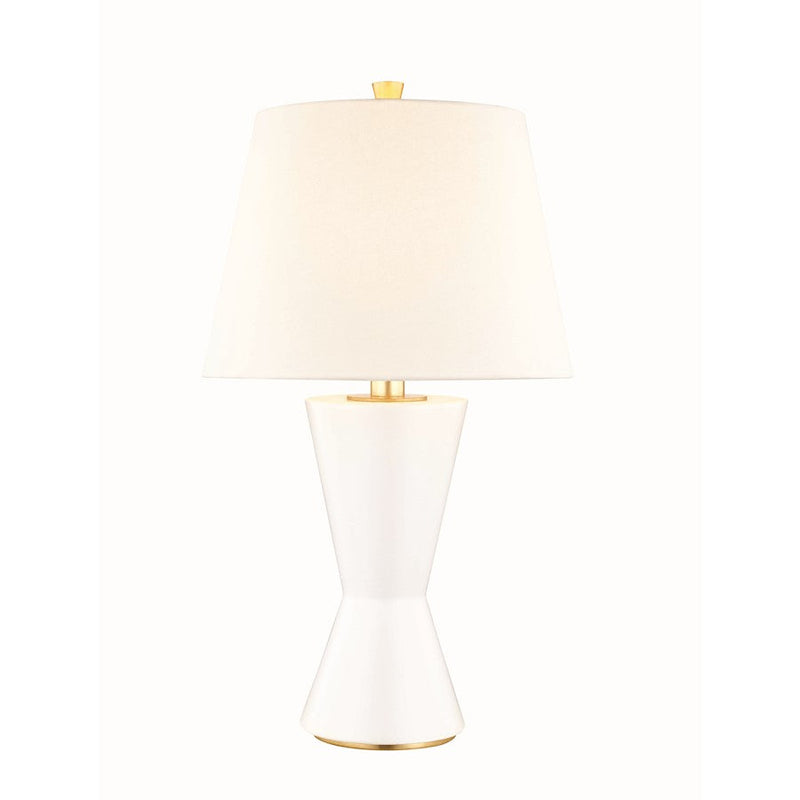 Hudson Valley Ashland 1 Light Table Lamp, Matte White/Off White - L1040-MW