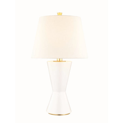 Hudson Valley Ashland 1 Light Table Lamp, Matte White/Off White - L1040-MW