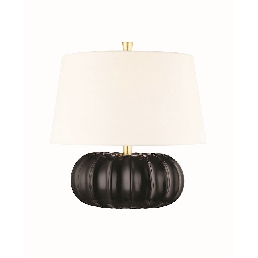 Hudson Valley Bowdoin 1 Light 15" Table Lamp, Ebony/Off White - L1047-EB