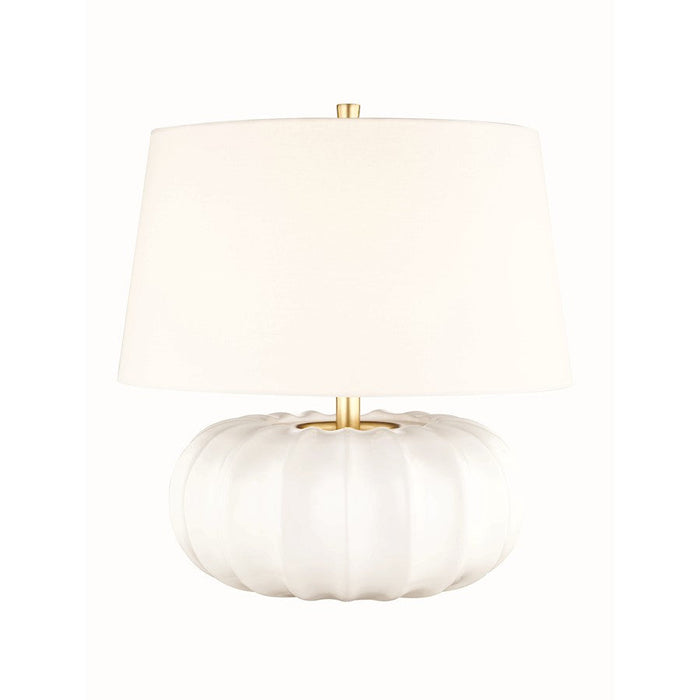 Hudson Valley Bowdoin 1 Light Table Lamp, White/Off White - L1049-WH