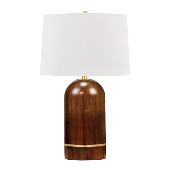 Hudson Valley Albertson 1 Light Table Lamp, Aged Brass/White Shade - L1161-AGB