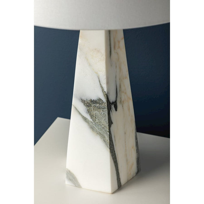 Hudson Valley Benicia 1 Light Table Lamp, Aged Brass/White