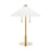 Hudson Valley Flare 2 Light Table Lamp, Brass/White Belgian Linen - L1395-AGB