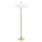 Hudson Valley Flare 2 Light Floor Lamp, Brass/White Belgian Linen - L1399-AGB