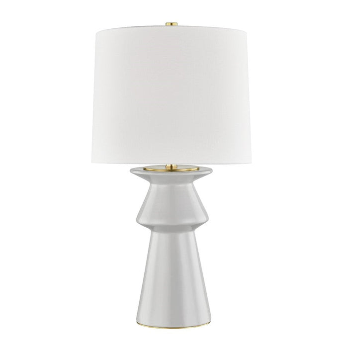 Hudson Valley Amagansett 1 Light Table Lamp, Gray/White Linen - L1419-GRY