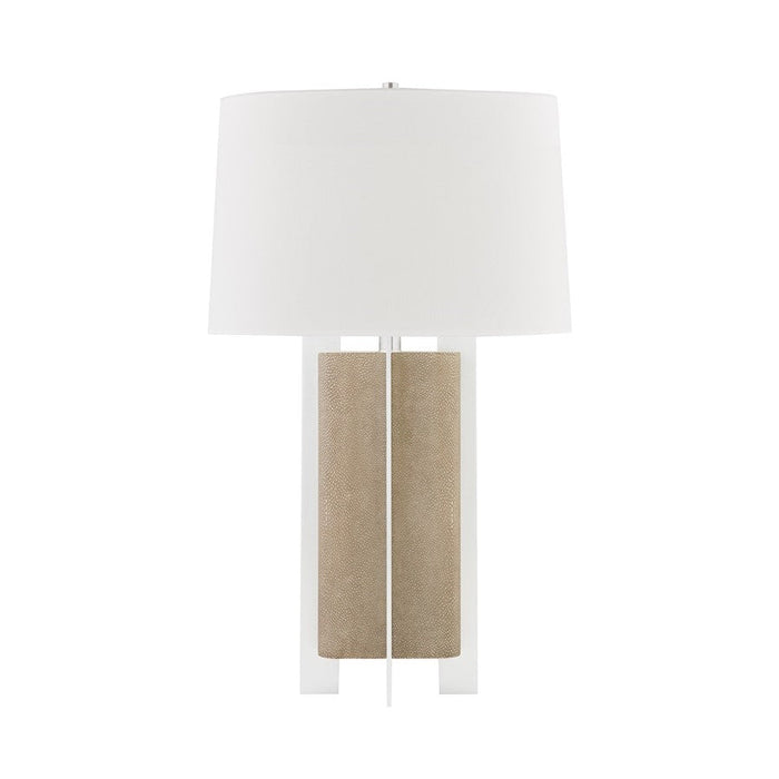 Hudson Valley Coram 1-Lt Table Lamp, Fog Gray/Shagreen/White - L1461-FGRY-SS