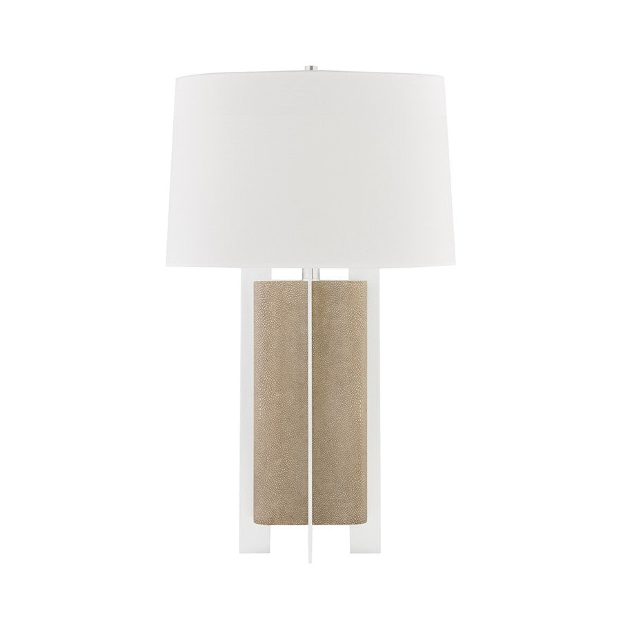 Hudson Valley Coram 1-Lt Table Lamp, Fog Gray/Shagreen/White - L1461-FGRY-SS