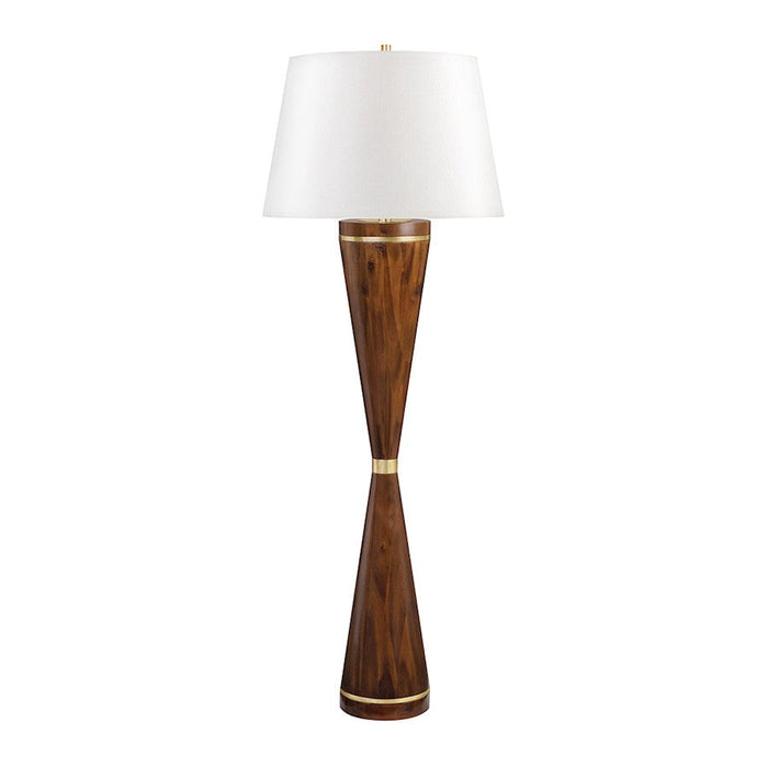 Hudson Valley Selden 1 Light Floor Lamp, Brass/White Belgian Shade - L1467-AGB