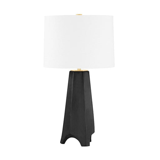 Hudson Valley Earlville 1-Lt Table Lamp, Brass/Hematite/White - L1503-AGB-CHM