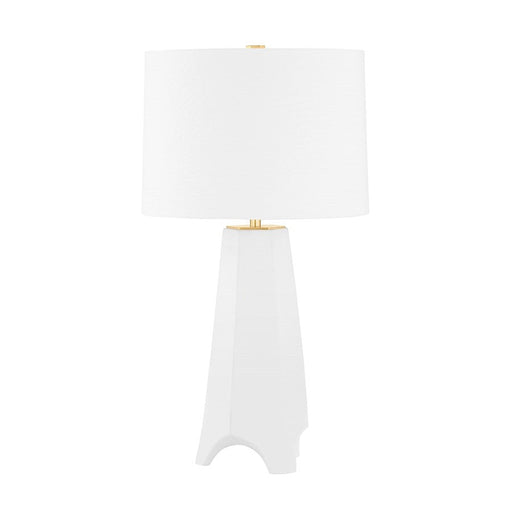 Hudson Valley Earlville 1-Lt Table Lamp, Brass/Satin White/White - L1503-AGB-CSW