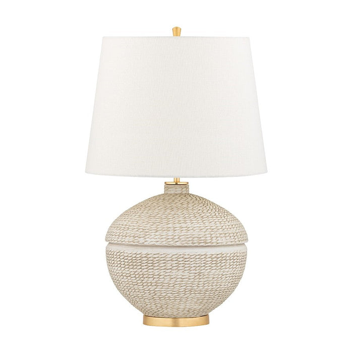 Hudson Valley Katonah 1 Light Table Lamp, Gold Leaf/White - L1516