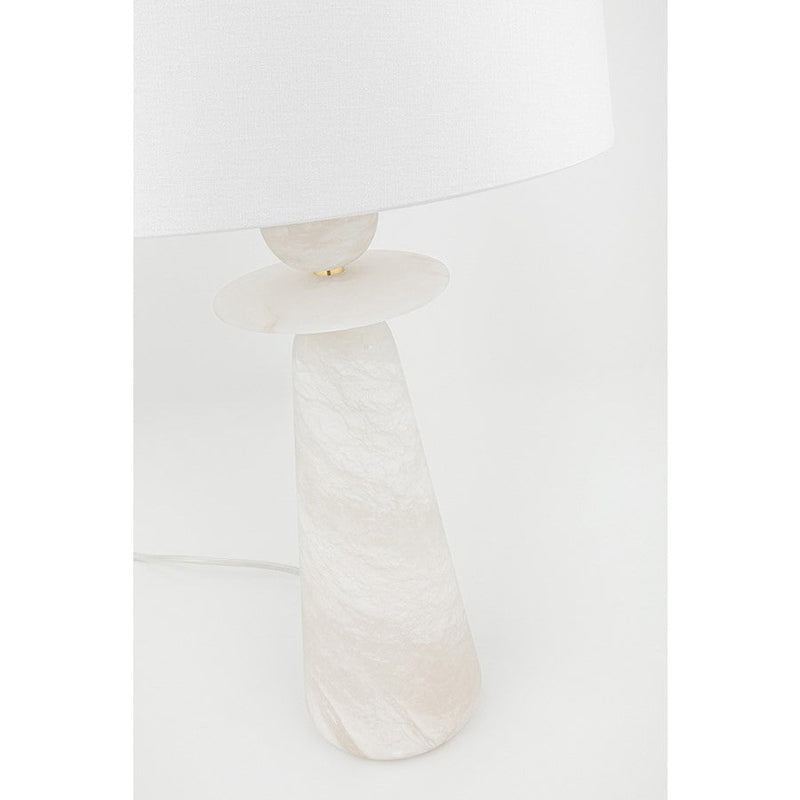Hudson Lighting Montgomery 1 Light Table Lamp, Aged Brass/White