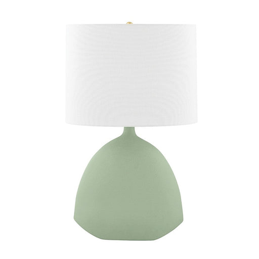 Hudson Valley Utica 1 Light Table Lamp, Brass/Sage Ceramic/White - L1846-AGB-CSG