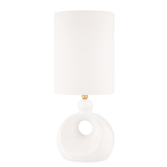 Hudson Valley Penonic 1 Light Table Lamp, Brass/White Ceramic - L1850-AGB-CWS