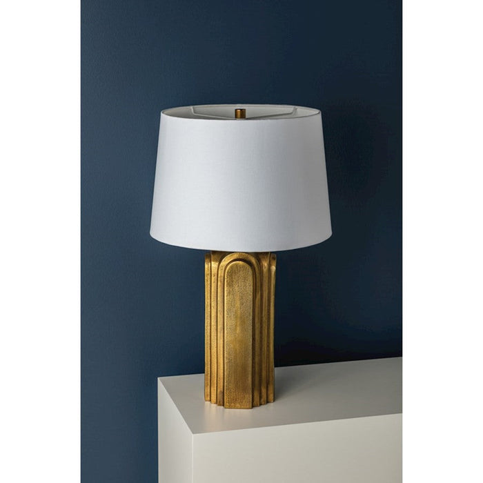 Hudson Valley Bergman 1 Light Table Lamp, Aged Brass