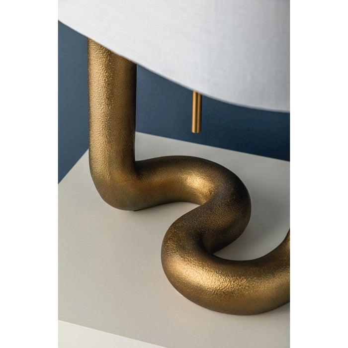 Hudson Valley Armonk 1 Light Table Lamp, Aged Brass