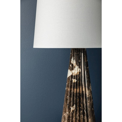 Hudson Valley Fanny 1 Light Table Lamp, Aged Brass/White