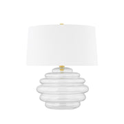 Hudson Valley Oshawa 1 Light Table Lamp, Aged Brass/White - L4523-AGB