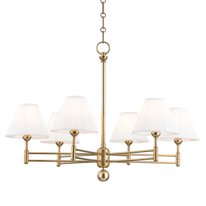 Hudson Valley Classic No.1 6 Light Chandelier/Metal Shade, Brass - MDS105-AGB-MS