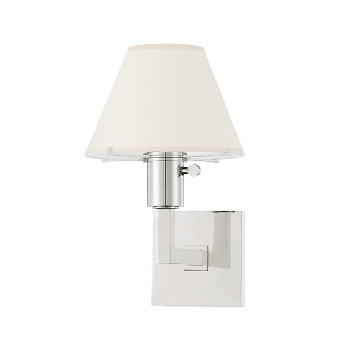 Hudson Valley Leeds 1 Light Wall Sconce, Polished Nickel - MDS130-PN