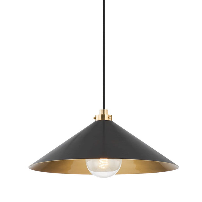 Hudson Valley Clivedon 1 Light 9" Pendant, Brass/Brass - MDS1402-AGB-DB