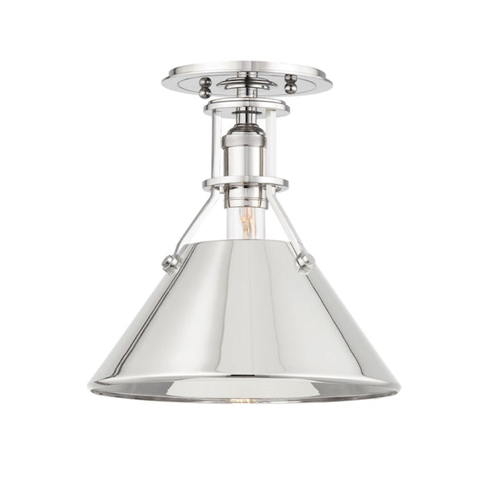 Hudson Valley Metal No.2 1 Light Semi Flush, Polished Nickel - MDS353-PN