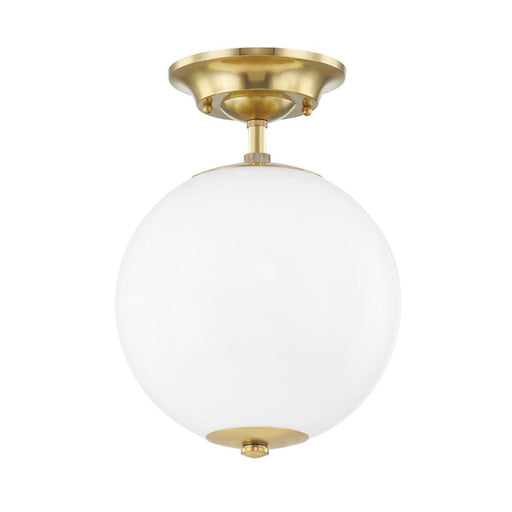 Hudson Valley Sphere No.1 1 Light Semi Flush, Aged Brass - MDS703-AGB