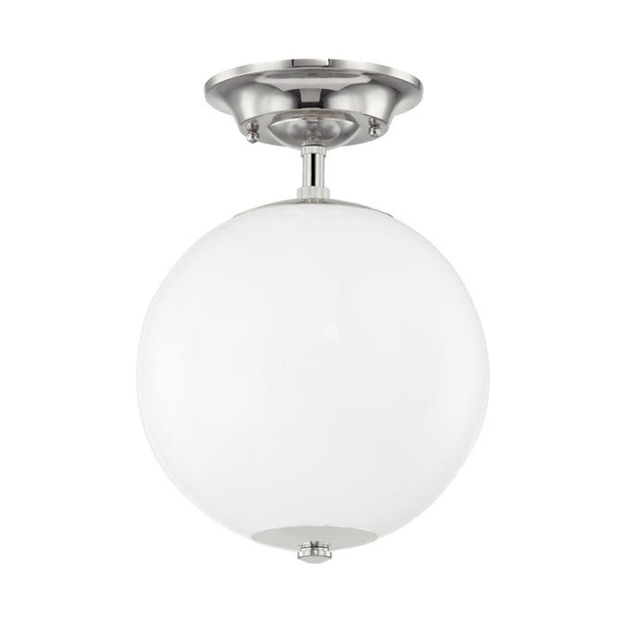 Hudson Valley Sphere No.1 1 Light Semi Flush, Polished Nickel - MDS703-PN