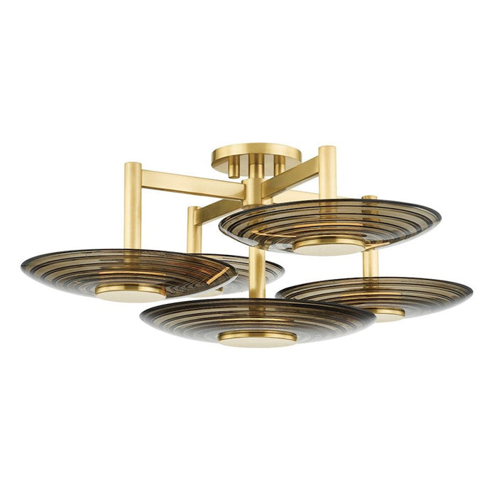 Hudson Valley Griston 5 Light Semi Flush, Aged Brass - PI1892605-AGB