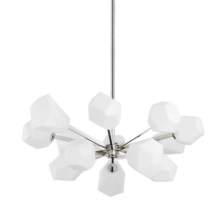 Hudson Valley Tring 13 Light Chandelier in Polished Nickel/White - PI1894813-PN