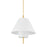 Hudson Valley Glenmoore 1 Light Pendant in Aged Brass/White - PI1899701-AGB