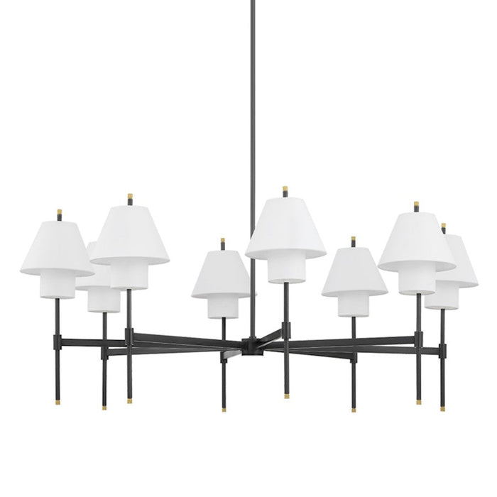 Hudson Valley Glenmoore 8 Light Chandelier, Brass/White/Black - PI1899808-AGB-DB