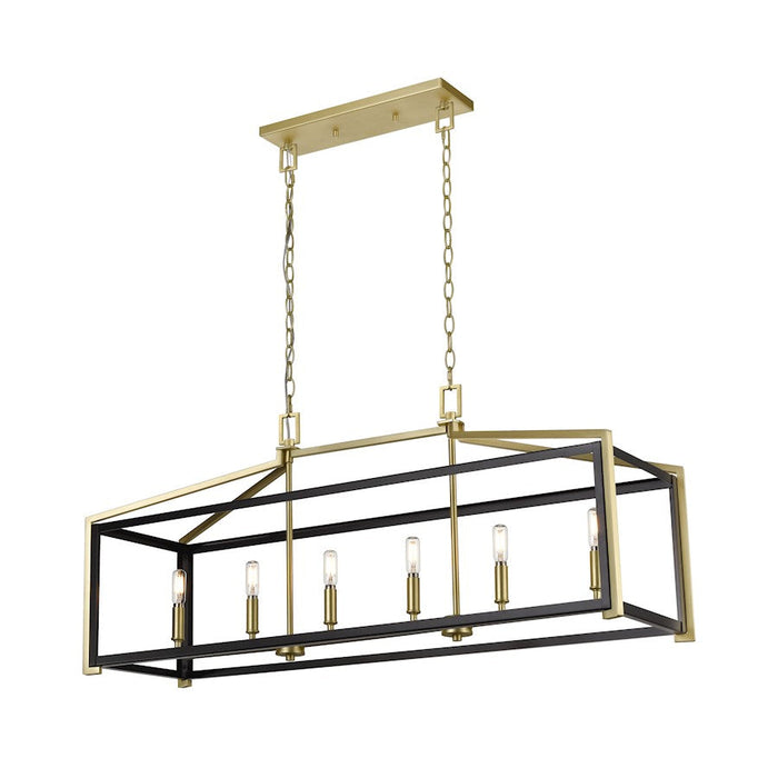 Innovations Lighting Wiscoy 6-Lt 42" Chain Linear Pendant, BSB - 376-6I-BSB-42