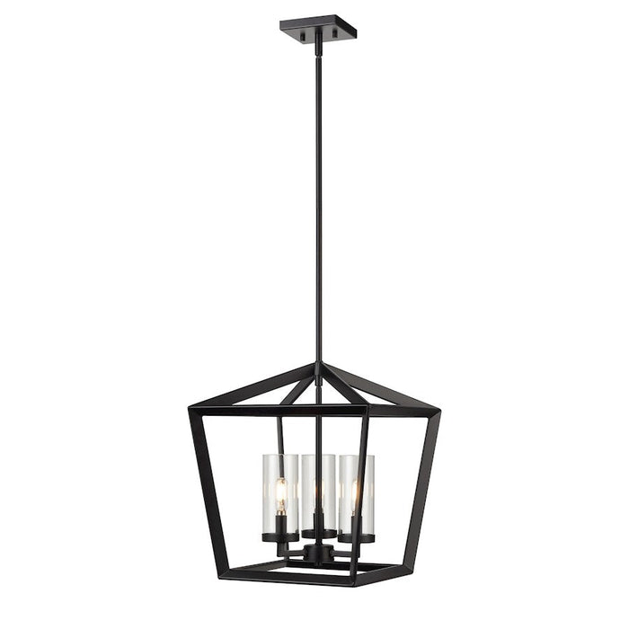 Innovations Lighting Colchester 3-Lt 15" Stem Pendant, MB/CG - 378-3CR-BK-CL-15