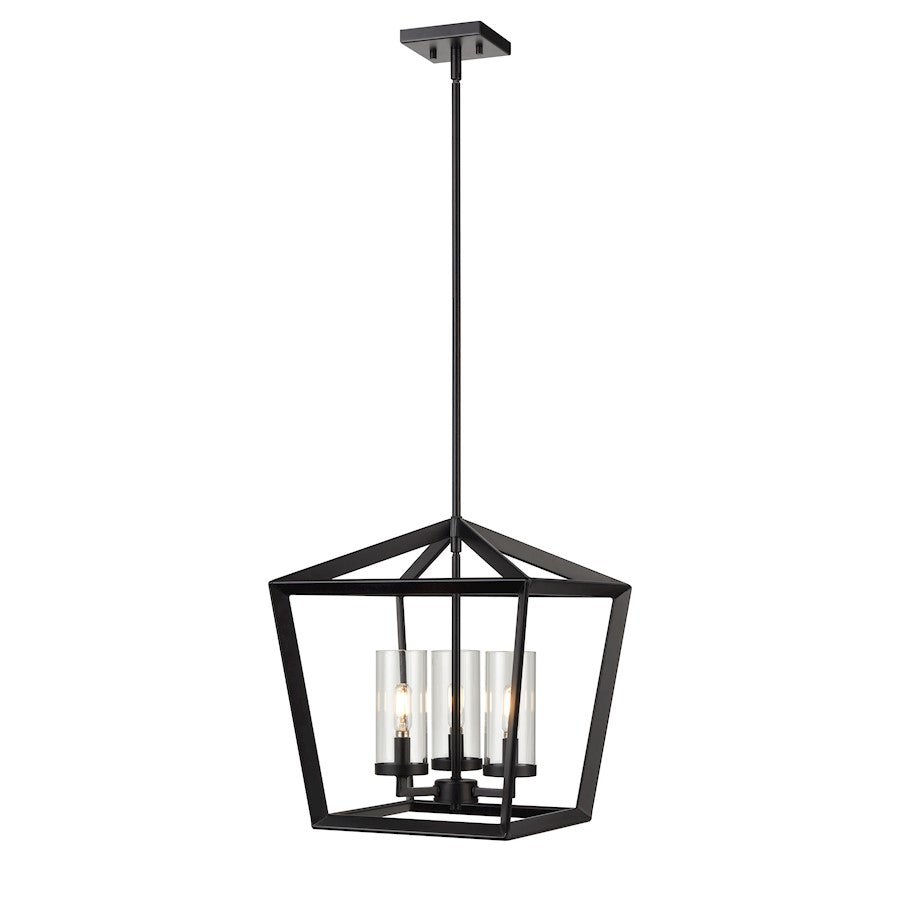 Innovations Lighting Colchester 3-Lt 15" Stem Pendant, MB/CG - 378-3CR-BK-CL-15