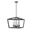 Innovations Lighting Colchester 4-Lt 22" Stem Pendant, MB/CG - 378-4CR-BK-CL-22