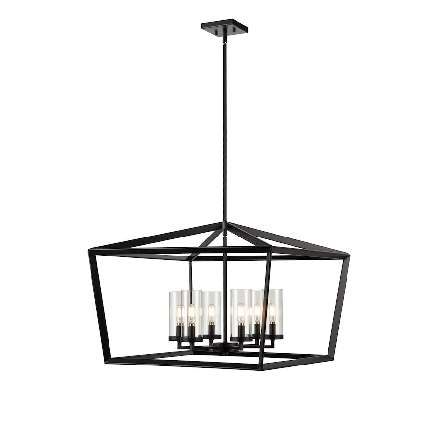 Innovations Colchester 6-Lt 26" Stem Chandelier, MB/CG - 378-6CR-BK-CL-26