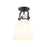 Innovations Lighting Newton Bell 1-Lt 8" Flush, MB/MWG - 410-1F-BK-G412-8WH