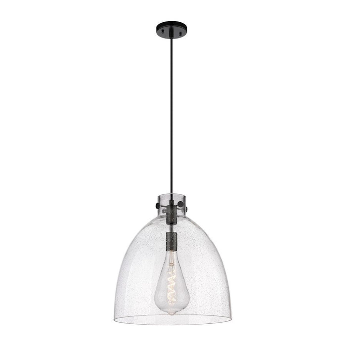 Innovations Newton Bell 1-Lt 16" Cord Pendant, MB/SG - 410-1PL-BK-G412-16SDY