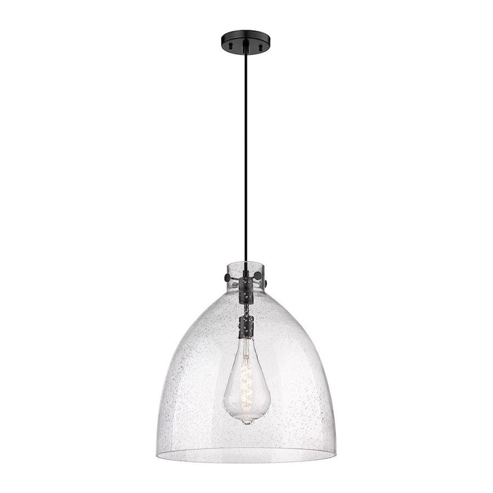 Innovations Newton Bell 1-Lt 18" Cord Pendant, MB/SG - 410-1PL-BK-G412-18SDY