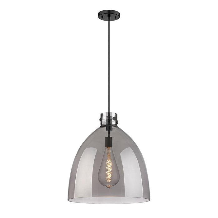 Innovations Newton Bell 1-Lt 18" Cord Pendant, MB/PSG - 410-1PL-BK-G412-18SM