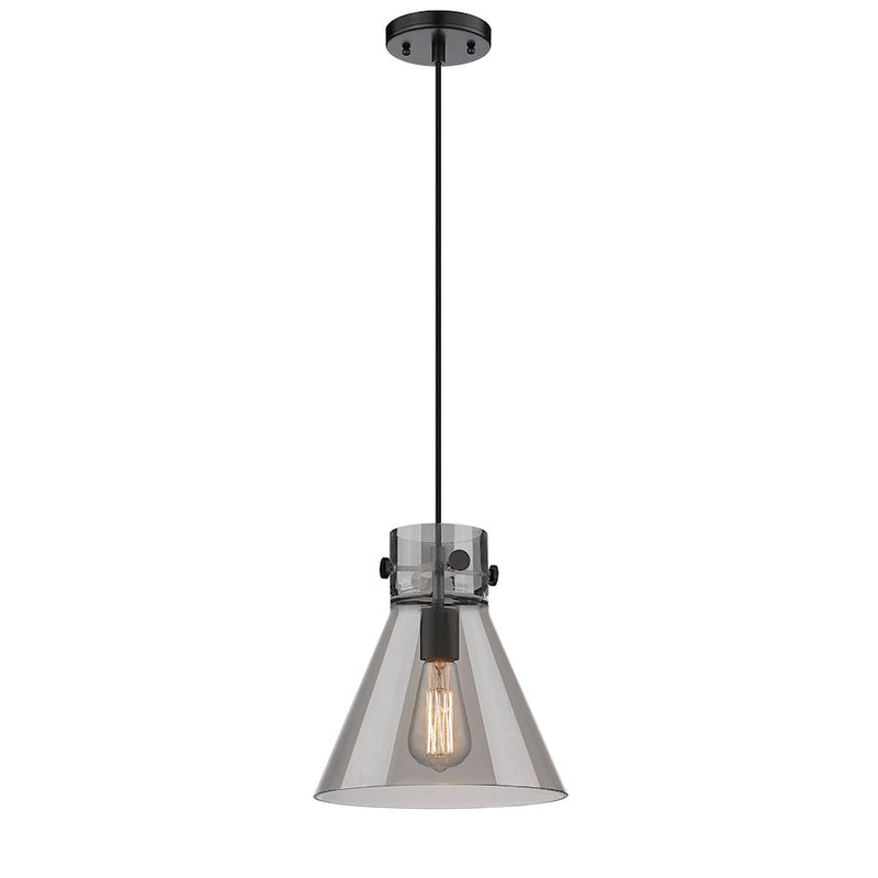 Innovations Newton Cone 1-Lt 10" Cord Pendant, MB/PSG - 410-1PM-BK-G411-10SM