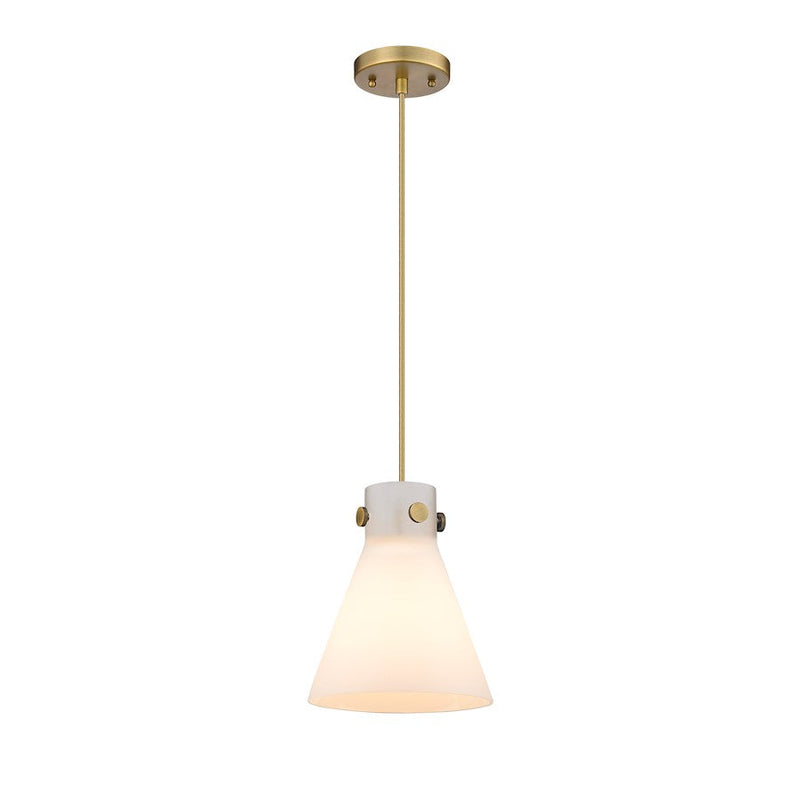 Innovations Newton Cone 1-Lt 8" Cord Pendant, BB/MWG - 410-1PS-BB-G411-8WH