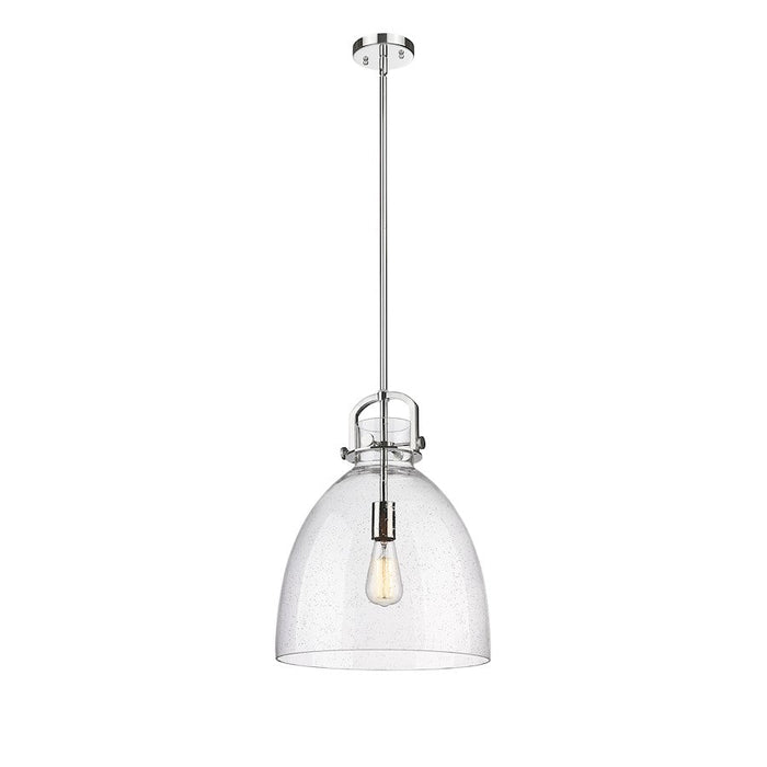 Innovations Newton Bell 1-Lt 14" Stem Pendant, PN/SG - 410-1SL-PN-G412-14SDY