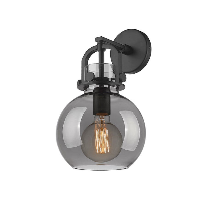 Innovations Lighting Newton Sphere 1-Lt 8" Sconce, MB/PSG - 410-1W-BK-G410-8SM