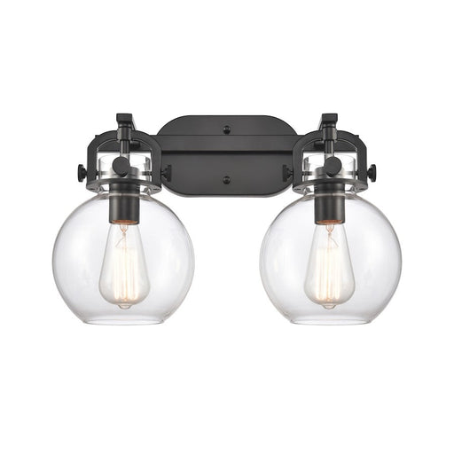 Innovations Lighting Newton Sphere 2-Lt 7" Bath, MB/CG - 410-2W-BK-G410-7CL